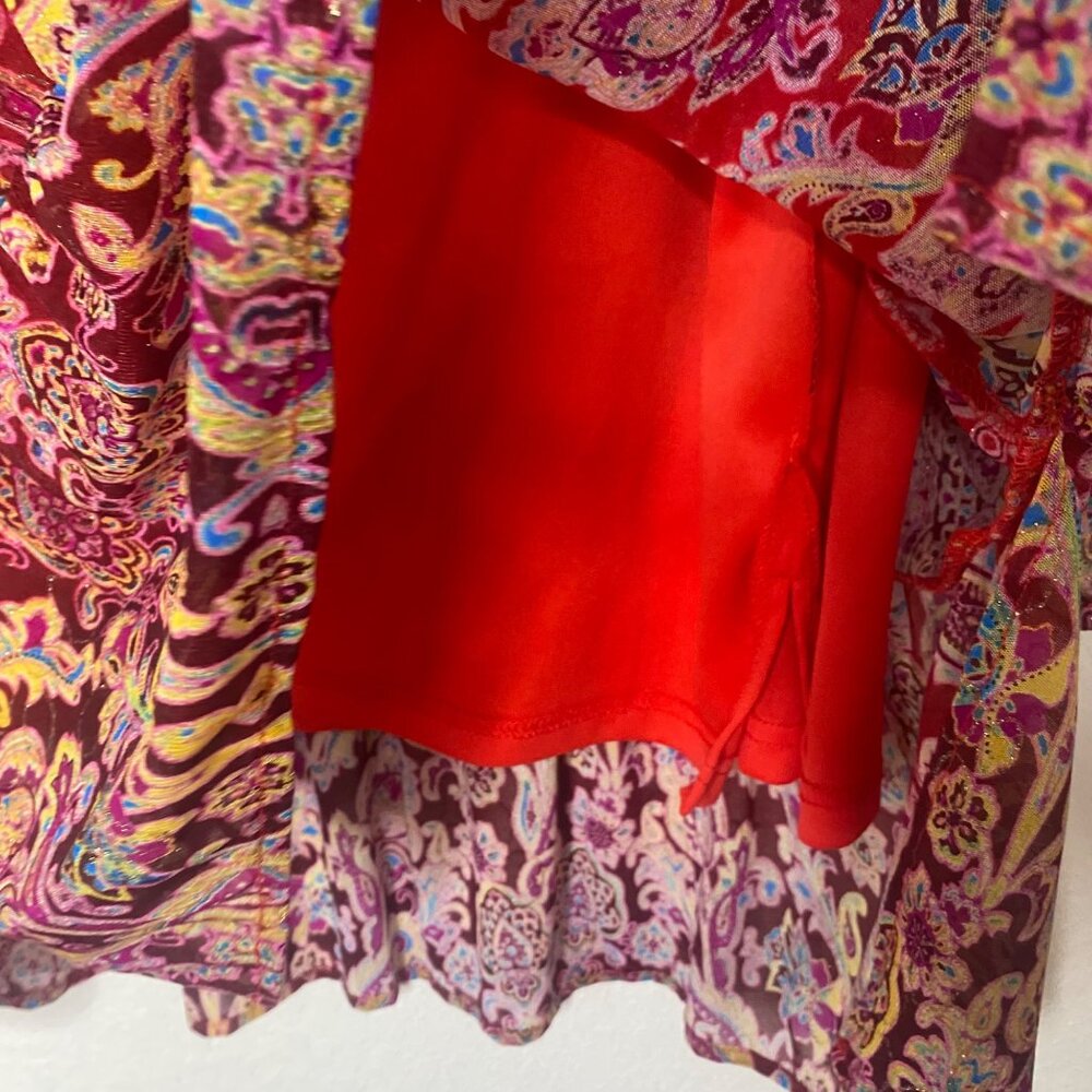 Caleoas Elegant Multicolor Paisley Women's Top, Like New - Picture 4 of 12